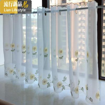 免打孔短帘半截窗帘短窗帘阳台纱帘半帘小窗帘北欧厨房遮光短帘 三维工匠