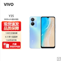 vivo Y35 冰云蓝 4GB+128GB 天玑700八核双卡5G 5000毫安大电池 15W闪充 1300万AI双摄手机