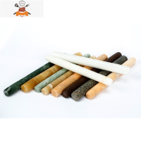 石头擀面杖 玉石压面棍 烘培工具创意厨房用品买2送1 敬平 泰山青玉2.4*25cm