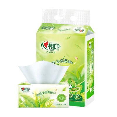 心相印茶语经典系列152抽三层塑装抽纸DT3200(箱装)3包*24提(M码)