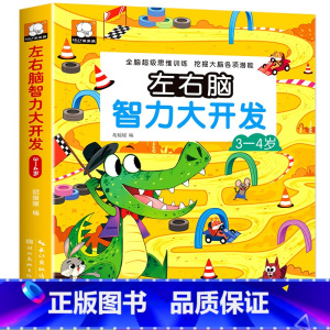 3-4岁 左右脑智力大开发 [正版]全脑开发700题1000题2-3岁早教书幼儿园智力数学小班思维训练逻辑迷宫专注力找不