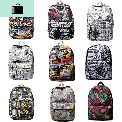 2020双肩包潮流时尚帆布男女初中高中学生书包休闲电脑背包旅行包NEW LAKE