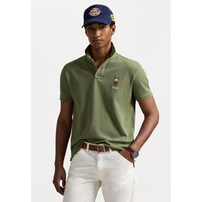 Ralph lauren修身熊头POLO衫男短袖简约直筒正常长度休闲百搭绿