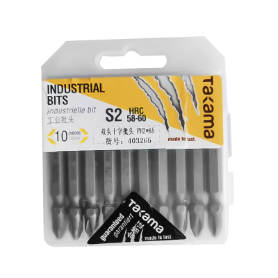 高松takama 6.35mm系列S2双头十字形螺丝批头1X65mm403165 10支/盒
