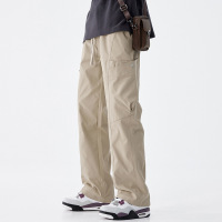 |美式潮牌工装裤子男春秋款休闲裤百搭宽松直筒阔腿长裤子