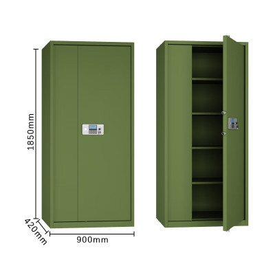 质凡 军绿色保密柜/通门无抽屉电子锁 /ZF-BMG004/900*420*1850mm