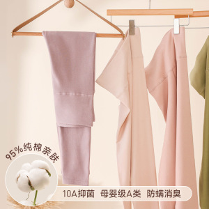 【A类纯棉】高腰秋裤女全棉加厚磨毛秋冬内穿贴身打底保暖裤女生