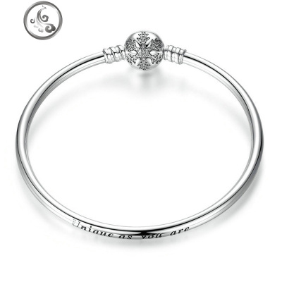 潘家风格星月神话雪花圆头手镯diy珠子手链情侣925纯银饰品基础链 JiMi