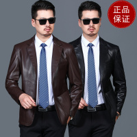 免费试穿 潮男皮西装2025年春秋新款男士皮衣西装领大口袋真皮休闲男外套2025冬装新款外套潮海宁软皮夹克大码男装