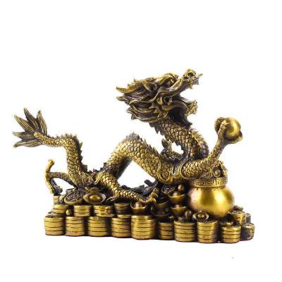 美帮汇龙摆件 铜金钱龙家居客厅玄关装饰品