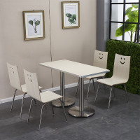 域赢肯德基快餐桌椅甜品奶茶食堂饭堂餐厅面馆饭店小吃奶茶店快餐桌椅组合4人位含椅子 橡木色1200*600*750