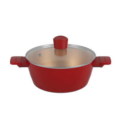 帝伯朗零氟 盈月多用汤锅 22CM (外红内金)DBL-YYT02