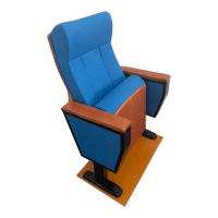 臻远ZY-LTY-76 礼堂椅剧院椅会议室椅子实木蓝色不带前写字板单人位