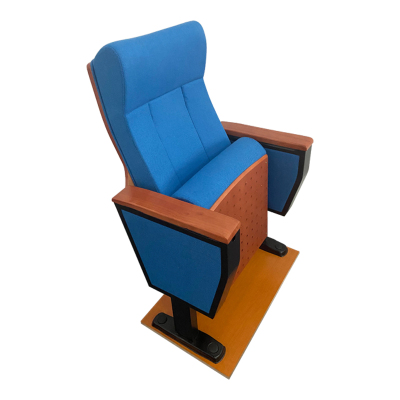 臻远ZY-LTY-76 礼堂椅剧院椅会议室椅子实木蓝色不带前写字板单人位