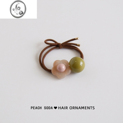 JiMi莫兰迪~韩国ins风简约小花朵发圈高弹力扎头发皮筋丸子头发绳头饰