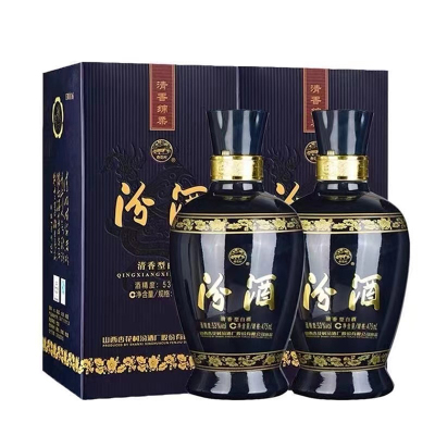 汾酒蓝瓷汾53度475ml*2瓶 清香型白酒 单支礼盒