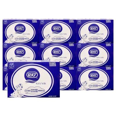 10包双灯428克卫生纸家用平板纸纸皱纹纸实惠家用装批