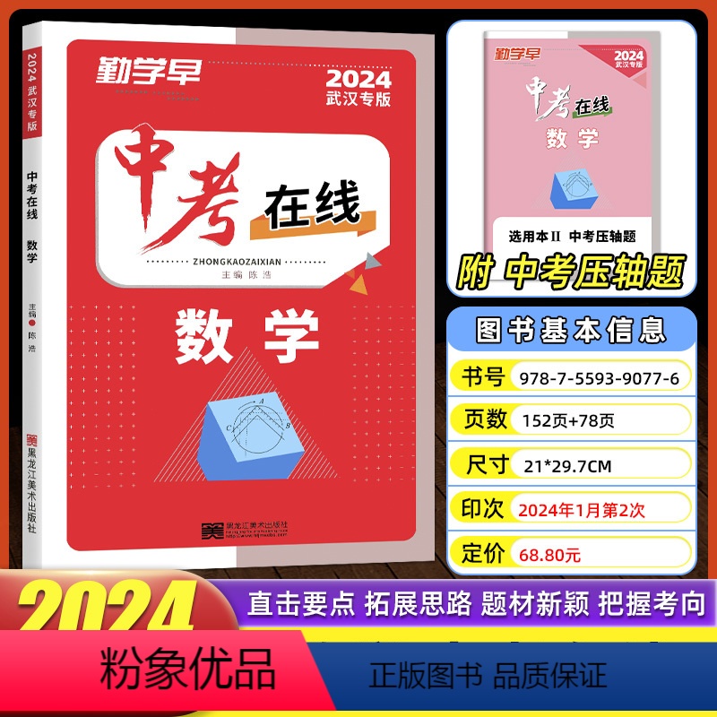 中考在线数学 初中通用 [正版]2024版 勤学早中考在线物理武汉 初中初三九年级中考勤学早中考在线物理课堂讲课后练同步