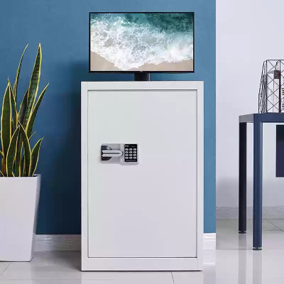 易企采 密码锁主机保密柜 电脑机箱柜保险柜带散热风扇防盗柜服务器安全柜