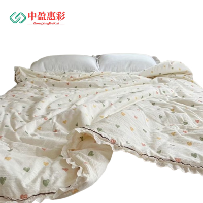 中盈惠彩花边泡泡纱HBPPS 200*230cm颜色随机发货1条