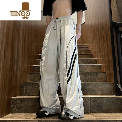 YANXU夏季薄款冲锋裤男美式ins潮牌机能风宽松百搭痞帅速干运动阔腿裤