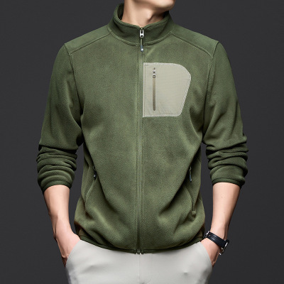 双面奥粒绒卫衣男外套秋冬季新款加厚立领拉链保暖户外休闲抓绒衣
