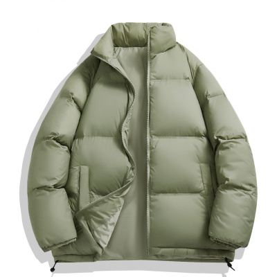 羽绒服男冬季新款时尚潮牌立领白鸭绒情侣纯色百搭面包服加厚外套