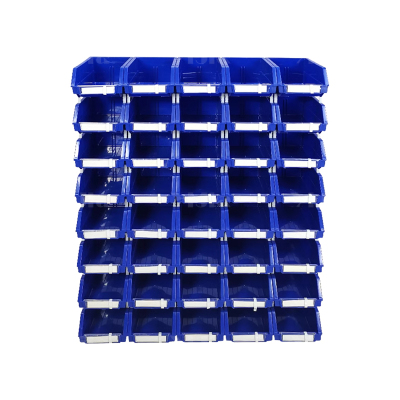 翌嘉YJ4121761 斜口组合式零件盒收纳分类货架型盒箱 蓝色 40只装 740*240*1140