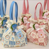 维诺亚龙宝宝满月周岁儿童幼儿园生日伴手礼回礼卡通手提帆布礼品袋子空