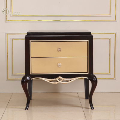 美式新古典床头电话柜欧式实木储存柜多功能边柜卧室床头柜家具