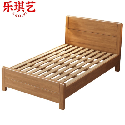 乐琪艺 实木单人床 榉木色 2000*900*950mm 张
