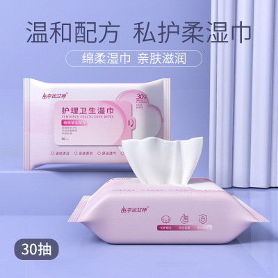 幸运女神卫生湿巾女性私处洁阴护理湿纸巾成人房事杀菌清洁湿巾纸 30抽*10包 [xyns-301]