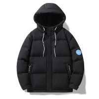 冬季男装羽绒服潮牌情侣纯色加厚保暖男新款白鸭绒连帽面包服外套