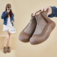 加绒高帮雪地靴女冬季新款学生ins韩版保暖休闲鞋增高_401