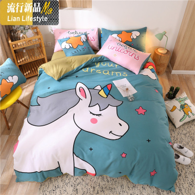 日漫床上四件套棉二次元卡通棉少女心儿童床单被套可爱三件套 三维工匠