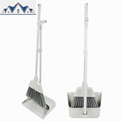 可折叠扫把簸箕套装家用软毛包塑铁柄防风畚斗扫帚两件套 三维工匠