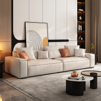 豆腐块沙发意式黑色真皮沙发客厅高端直排牛皮