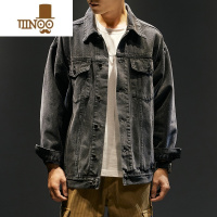 YANXU2023秋季牛仔衣外套男宽松大码上衣潮牌美式复古男款工装夹克