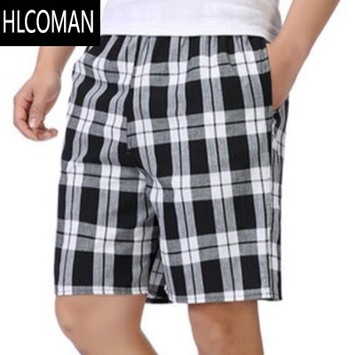 HLCOMAN格子短裤男士夏季薄款宽松外穿5分中裤居家大裤衩休闲五分裤