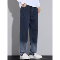 早秋新款男士高端休闲裤渐变设计大码潮牌时尚百搭高级感直筒男裤