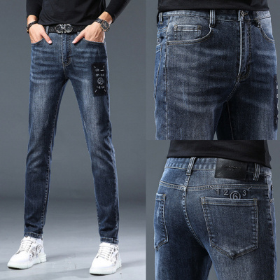 秋冬新款欧洲站轻奢潮牌牛仔裤弹力修身小直筒裤潮流百搭_1_56