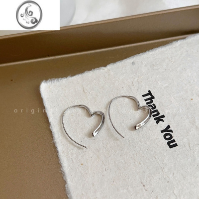 JiMi简约冷淡风爱心耳环女时尚气质百搭小众设计感耳钉夏季心形耳饰品