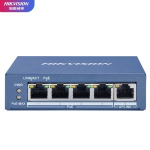 海康威视 5口千兆交换机POE网线供电非网管防雷网线分流网络集线分线器金属散热DS-3E0505P-E 单位:台