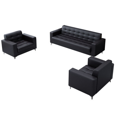 戴劲 办公沙发商务接待会客皮沙发办公室商务洽谈沙发组合 西皮1+1+3