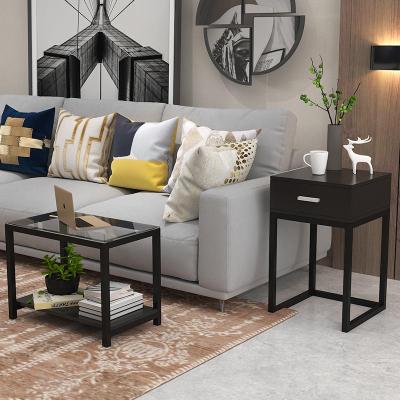 边几角几现代简约小茶几迷你卧室钢化玻璃桌子客厅置物架沙发边柜