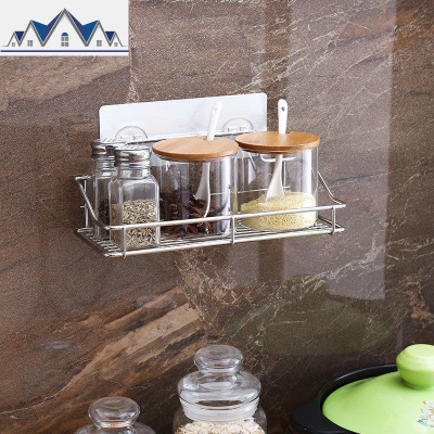 免打孔不锈钢置物架卫生间浴室洗漱架墙上收纳架三角架厨房调味架 三维工匠