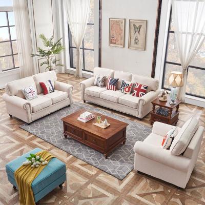 美式布艺沙发小户型客厅整装地中海乡村田园风格单双三人沙发组合