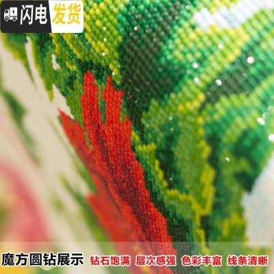 三维工匠异形钻石画2019新款5d花开富贵孔雀点贴钻十字绣客 全贴满钻[180*75厘米]魔方圆钻/异形钻/彩钻/送礼品