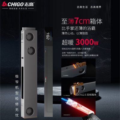 志高 电器 多功能浴霸(ZG-M9)集成吊顶式风暖卫生间家用取暖五合一嵌入式浴室