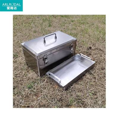 爱路达不锈钢手提工具箱可定制 40*24*22cm+有隔层/个